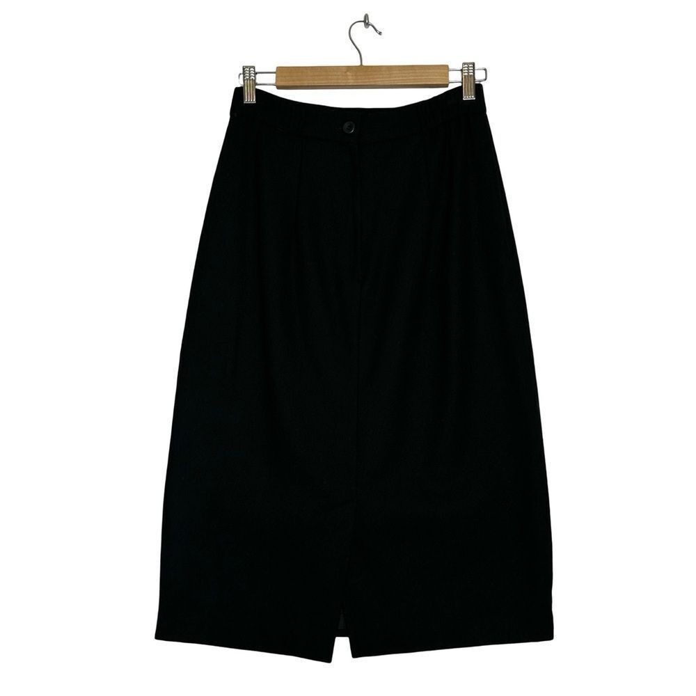 MARK ALAN Vintage Classic Black Wool Pencil Midi Skirt Size 8